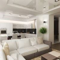 príklad svetlého interiéru obývačky s rozlohou 19-20 m2