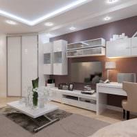 variant neobvyklého dizajnu obývačky 19-20 m2