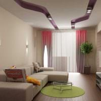 príklad obývačky s ľahkým štýlom 19-20 m2