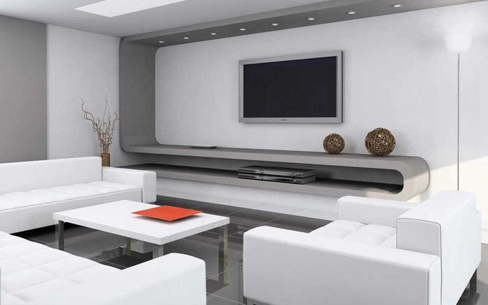 variant neobvyklého dizajnu obývačky 19-20 m2