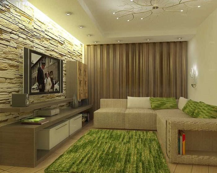 príklad svetlého dizajnu obývačky 19-20 m2