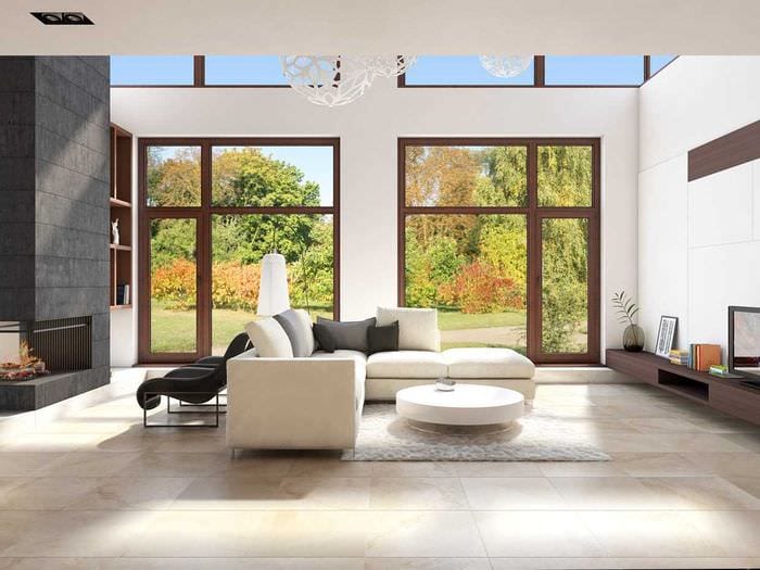 példa a szokatlan minimalista nappali belső térre