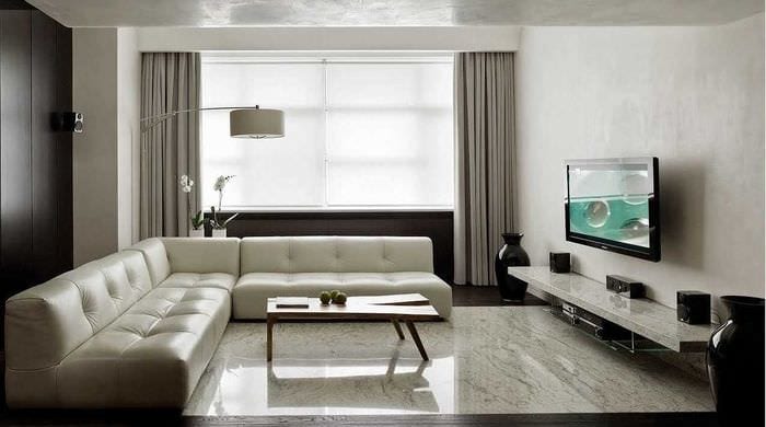 lehetőség egy gyönyörű minimalista nappali belső térre