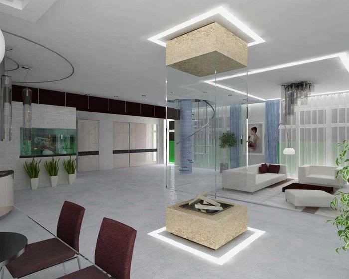 vaihtoehto kirkkaalle olohuoneen suunnittelulle minimalismin tyyliin