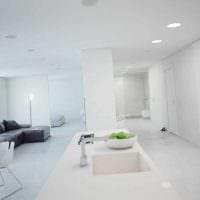 lehetőség a nappali világos kialakítására a minimalizmus fotó stílusában