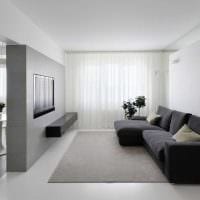 esimerkki kauniista olohuoneen suunnittelusta minimalismin tyyliin