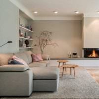 opció a világos nappali kialakításához a minimalista kép stílusában