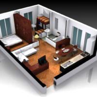 3D návrh vizualizácie interiéru interiéru bytu