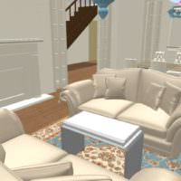 Vizualizare 3D a fotografiei interioare a apartamentului