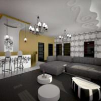 3D -rendering av en lägenhet interiör