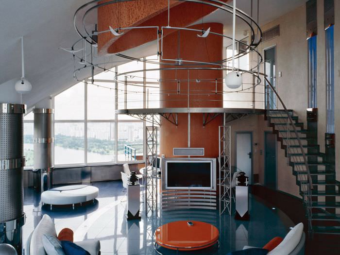 Moderní bytový interiér v techno stylu