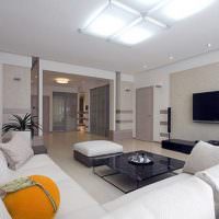 Design obývacího pokoje v bílé barvě