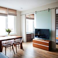 Lehká přepážka mezi ložnicí a obývacím pokojem