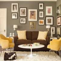 a szoba világos stílusa mustár színű fényképen