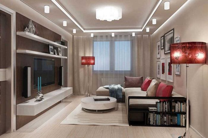 představa krásného stylu ložnice obývacího pokoje o rozloze 20 m2