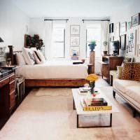 varianta krásného stylu obývacího pokoje ložnice 20 m2 obrázek