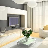představa světlého interiéru obývacího pokoje ložnice 20 m2 Fotografie