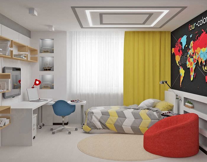 mulighed for et lyst interiør i et soveværelse til en pige i en moderne stil