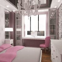 mulighed for et let design af et soveværelse til en pige i et billede i moderne stil