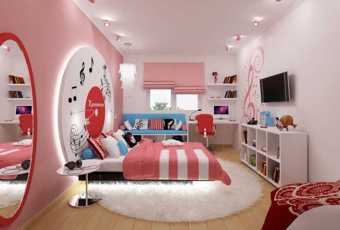 mulighed for en smuk soveværelse stil til en pige i en moderne stil
