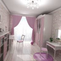 ideen om et soveværelse i lys stil til en pige i et billede i moderne stil