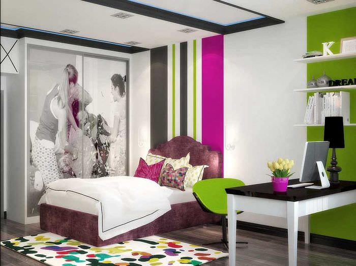 ideen om et lyst design af et soveværelse til en pige i en moderne stil