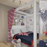 mulighed for et lyst design af et soveværelse til en pige i et billede i moderne stil