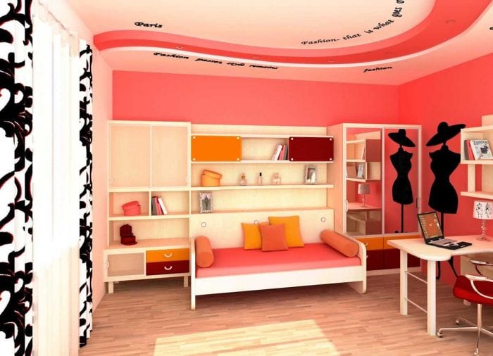 ideen om en lys stil i et soveværelse til en pige i en moderne stil