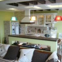 ein Beispiel für einen hellen Küchenstil 13 m² Foto