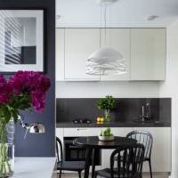 Svart -hvitt kjøkken i moderne stil