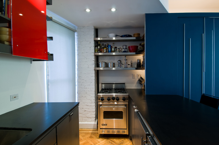 kuchyň 6 m2 modrá
