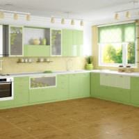 design bucătărie cu ferestre și rulouri