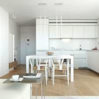 غرفة المعيشة المطبخ غرفة الطعام في تصميم منزل خاص