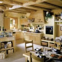 ιδέα για ελαφριά διακόσμηση κουζίνας σε ξύλινη φωτογραφία σπιτιού