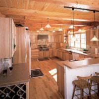 idea epätavallisesta keittiön sisustuksesta puutalon valokuvassa