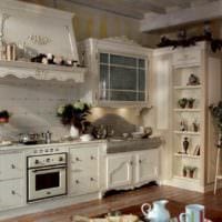 η ιδέα ενός φωτεινού εσωτερικού χώρου κουζίνας σε μια ξύλινη φωτογραφία σπιτιού