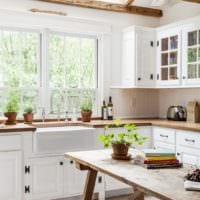 bucătărie în interiorul fotografiei în stil rustic