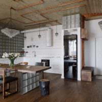 loft -tyylinen keittiö kotona