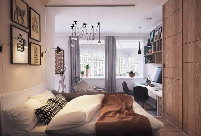 stilfuldt design af et lille soveværelse