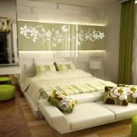 design af et lille soveværelse lysegrønt