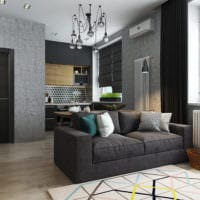 design av en ett-rums lägenhet med ett sovrum foto