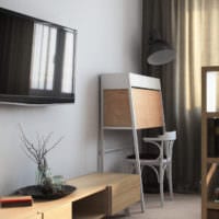 design av en ett-rums lägenhet med en yta på 36 m2 layout