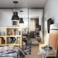 design av en enrumslägenhet med en yta på 36 m2 idéer