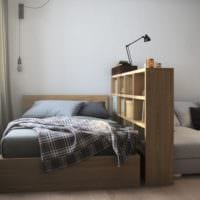 design av en ett-rums lägenhet med en yta på 36 kvm foto