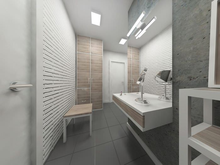 Dizajn chodby v podkrovnom štýle v štúdiovom apartmáne
