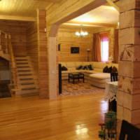Osvětlení obývacího pokoje v dřevěném domě
