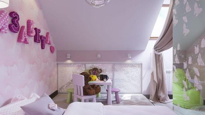 עיצוב טפטים מקורי לחדר ילדים קטן לילדה