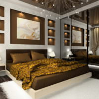 Nástěnná dekorace s dekorativními výklenky v ložnici 12 m2
