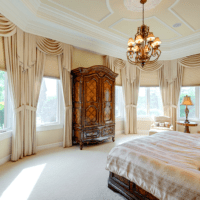 Schlafzimmer im klassischen Stil eingerichtet