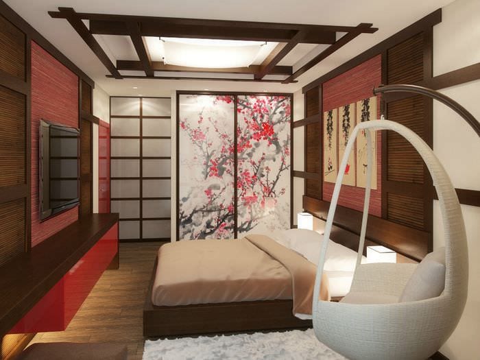 ložnice v japonském stylu